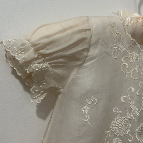 Vintage 1980's Baptismal Embroidered Baby Christening Long Gown 6 - 9 Mos - Picture 5 of 15